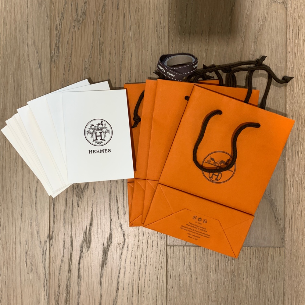 Hermes packaging bundle: small bags/receipt sleeves/ribbon
